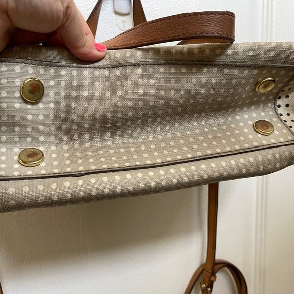 Fossil handbag gray and white dotted canvas - Picture 7 of 12